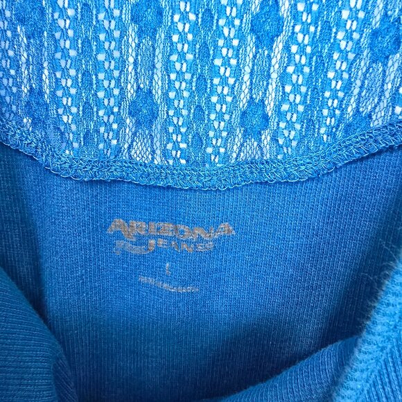 Arizona Jeans Blue Tank Top with Lace Back Panel Size Large - Picture 4 of 6